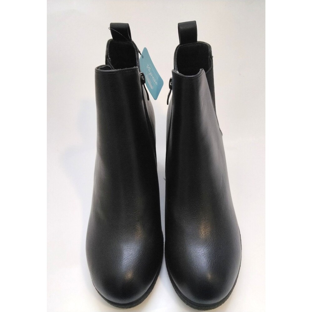 Vepose Women's Wedge Ankle Boots Black Side Zip Booties Comfort Shoes Size 9.5